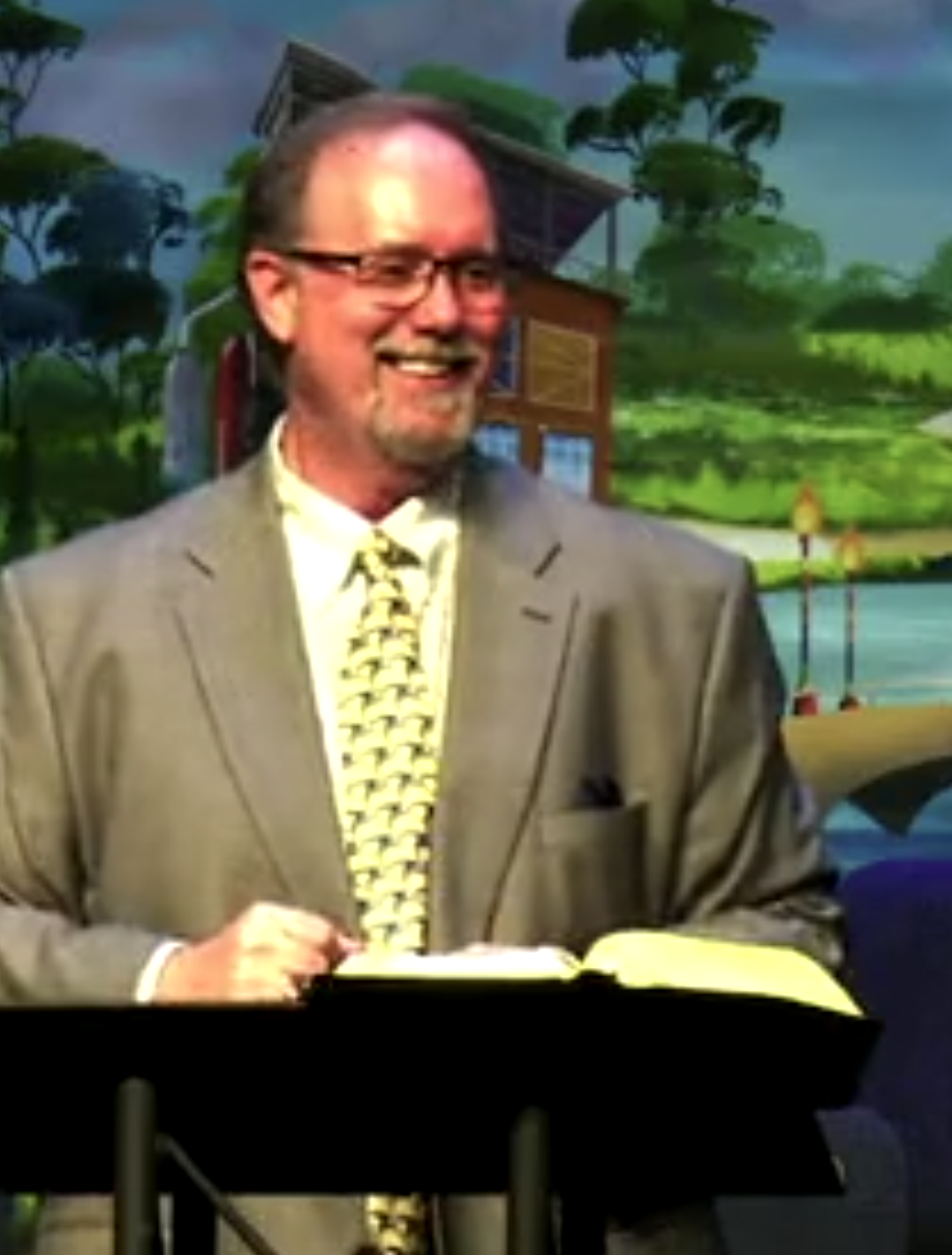 Pastor Marshall Faulkenberry preaching